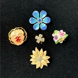 Flower Brooch Lot